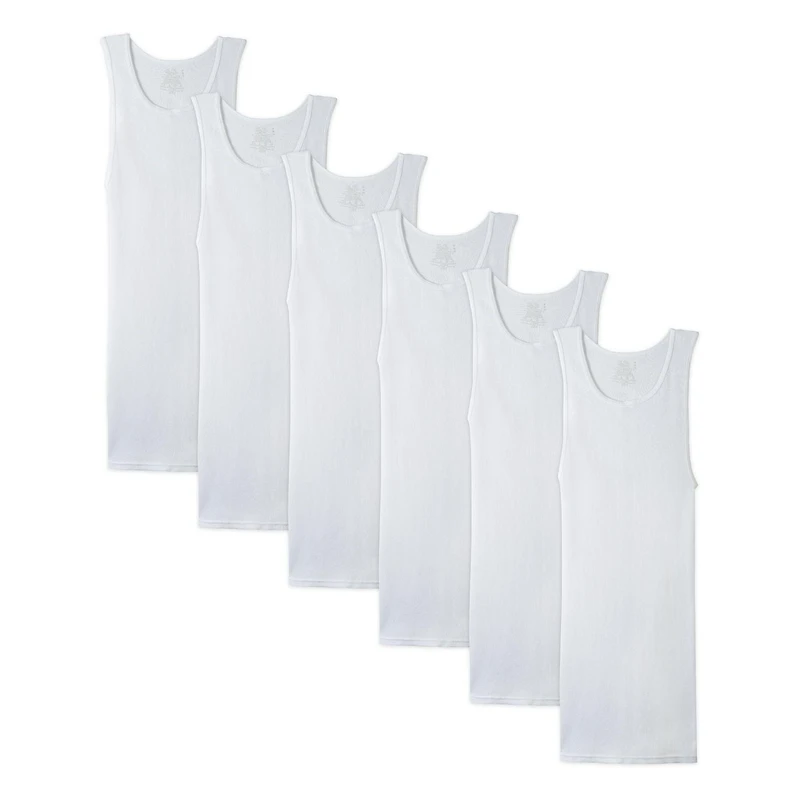 Fruit of the Loom Men's White A-Shirts, 6-Pack, Sizes S-XL