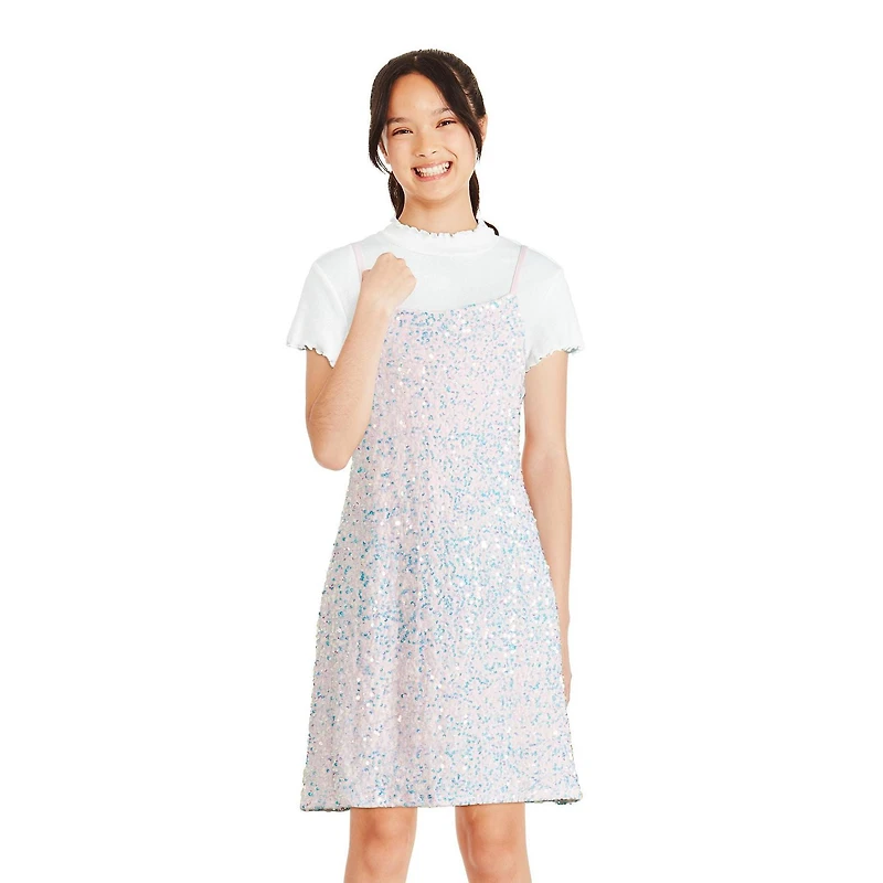 Justice Girls' Sequin Dress 2-Piece Set