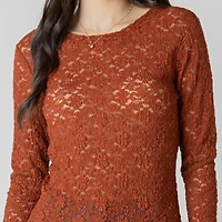 Devoted long sleeve Lace crew top