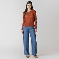 Devoted long sleeve Lace crew top