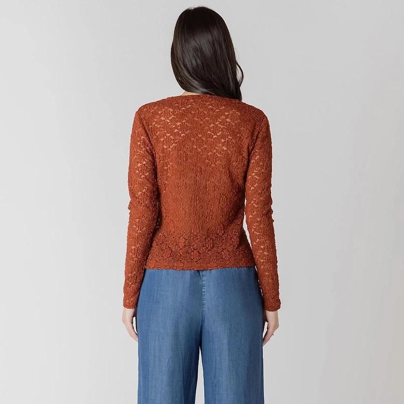 Devoted long sleeve Lace crew top