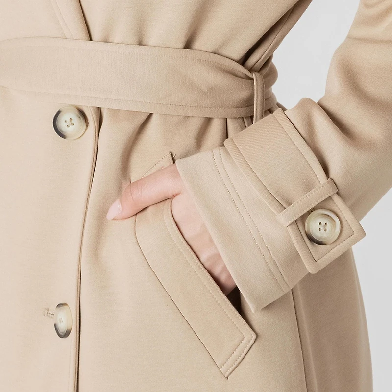 Devoted trench-coat en maille à manches longues