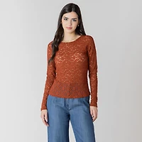 Devoted long sleeve Lace crew top