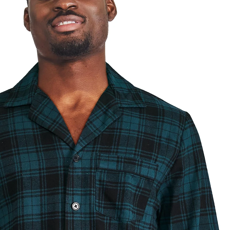 George Men's Notch Collar Pajama 2-Piece Set