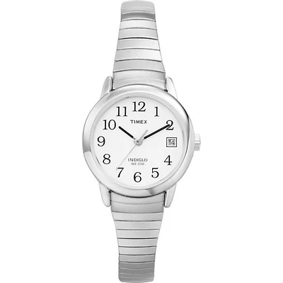 Timex® Easy Reader® Women's Analog Watch, Women's basic stainless steel expansion brand white dial watch