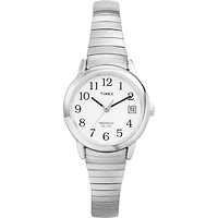 Timex® Easy Reader® Women's Analog Watch, Women's basic stainless steel expansion brand white dial watch