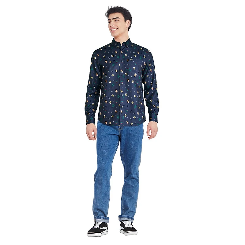 George Men's Holiday Button-Down Shirt