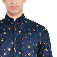 George Men's Holiday Button-Down Shirt