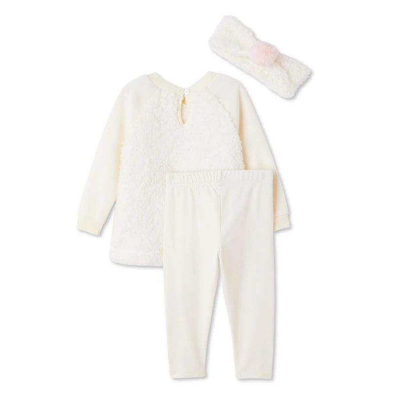 Btween Baby Girls' Plush Top 3-Piece Set