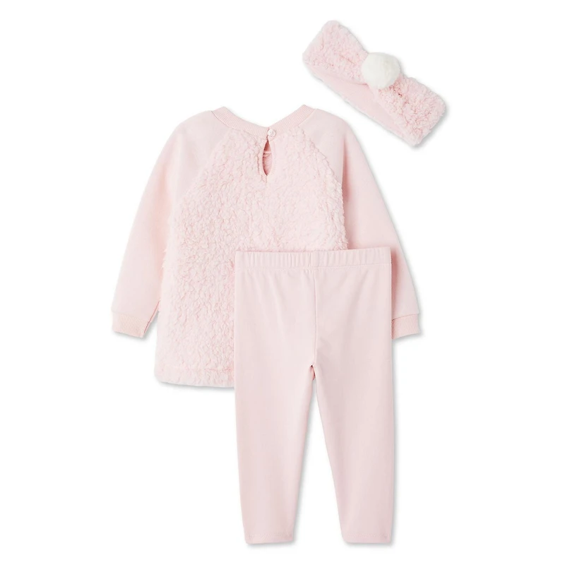 Btween Baby Girls' Plush Top 3-Piece Set