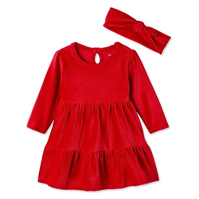 George Baby Girls' Velour Dress 2-Piece Set