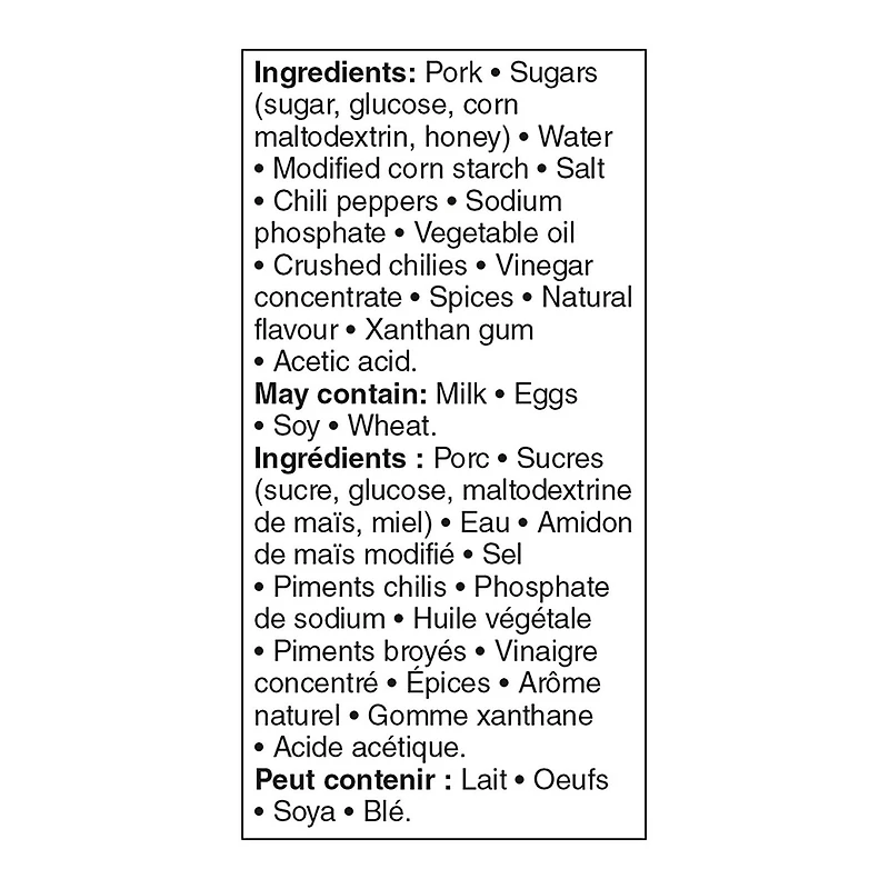 Côtes de dos de porc à saveur de miel piquant Série Recettes secrètes Great Value 500g