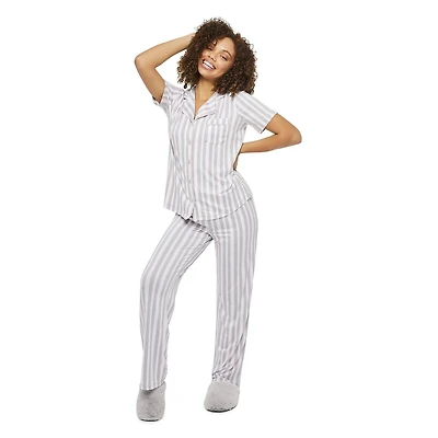 Pyjama 2 pièces avec haut à col cranté George pour femmes