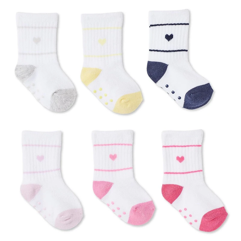 George Baby Girls' Sport Crew Socks 6-Pack