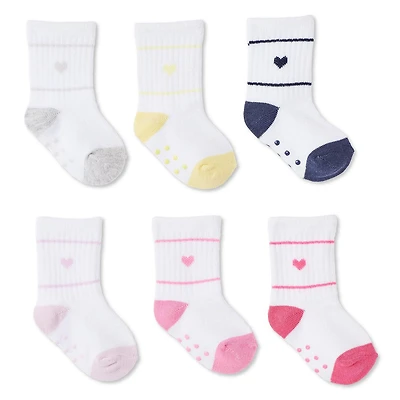 George Baby Girls' Sport Crew Socks 6-Pack