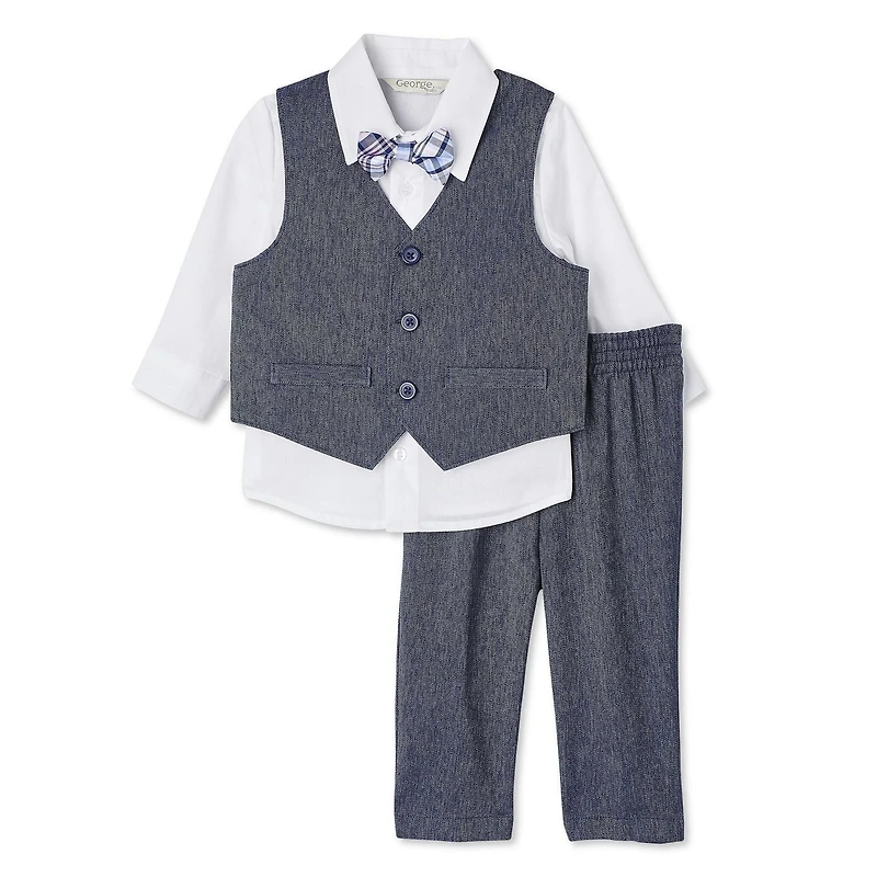 George Baby Boys' Shirt, Vest, Pant and Bowtie 4-Piece Set