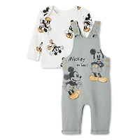 Disney Baby Boys' Mickey Mouse Overall 2-Piece Set