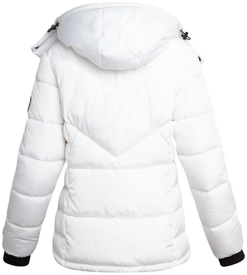 Reebok Womens' Adjustable Puffer Coat with Sherpa Lined Hood