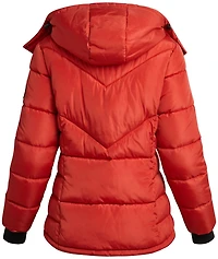 Reebok Womens' Adjustable Puffer Coat with Sherpa Lined Hood