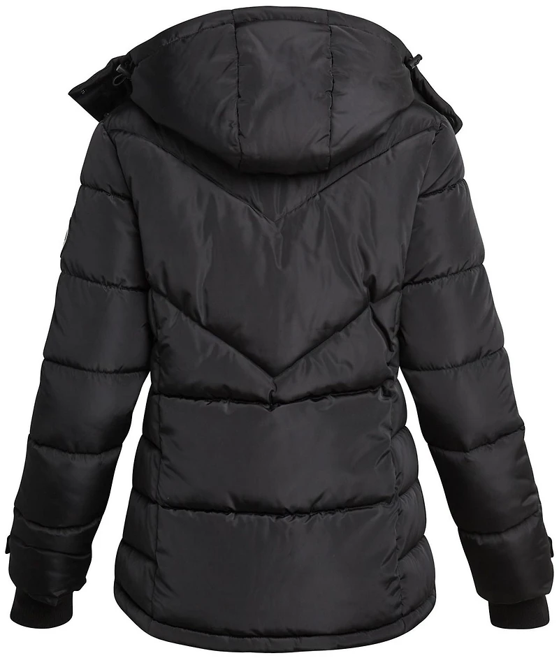 Reebok Womens' Adjustable Puffer Coat with Sherpa Lined Hood