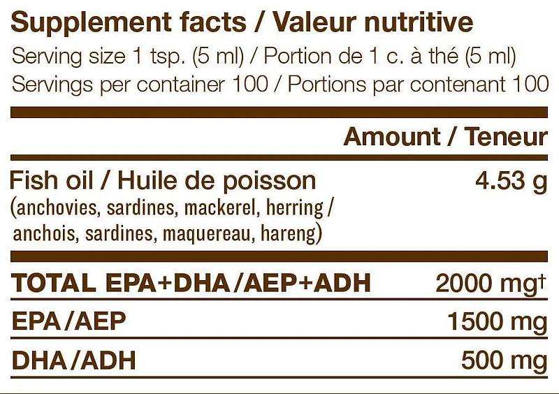 Liquide Omega-3 hp de NutraSea de haute EPA à la citron
