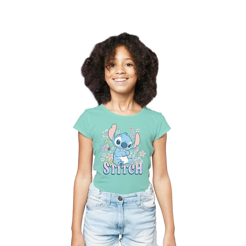 Disney Lilo & Stitch Girls Stitch's Garden Short Sleeve T-Shirt