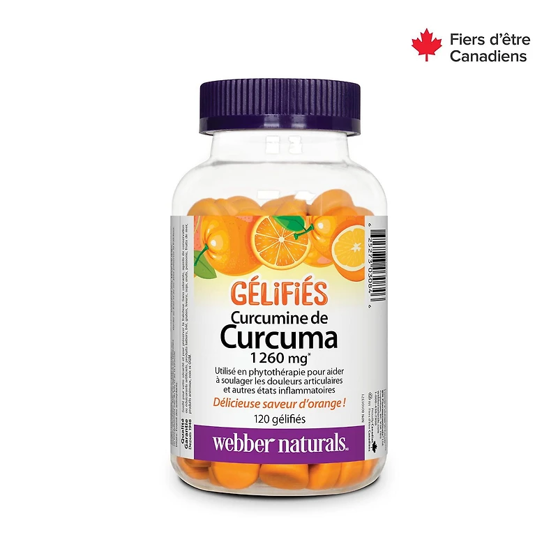 Webber Naturals Curcumine de Curcuma 1260 mg 120 Gelifies