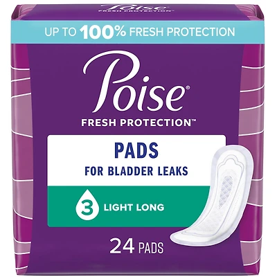 Serviettes d’incontinence Poise pour femmes, degré d’absorption 3, absorption lèger 24 - 30 Serviettes