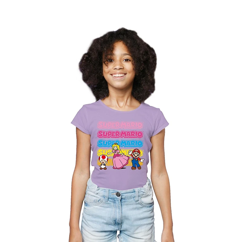 Super Mario Girls T-shirt à manches courtes Ici nous allons