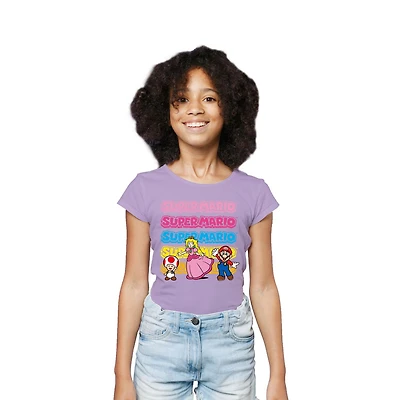 Super Mario Girls T-shirt à manches courtes Ici nous allons