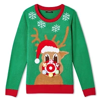 Chandail au motif de renne George pour femmes