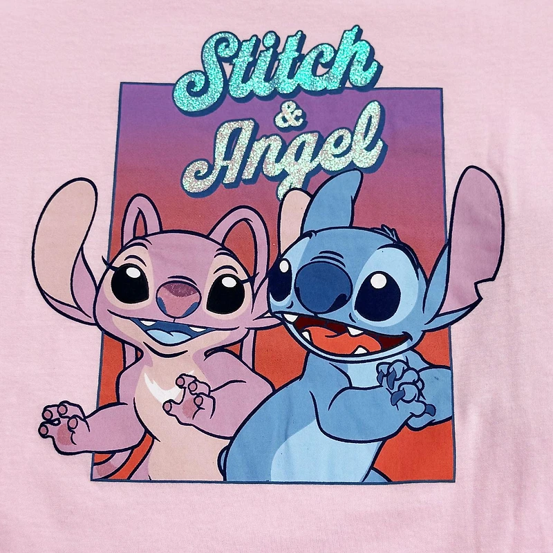 Disney Lilo & Stitch T-shirt à manches courtes pour fille Angel Team