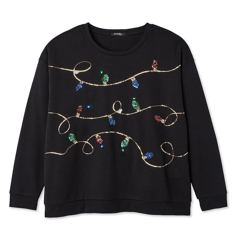 George Women's Plus Christmas Fleece Popover, Sizes 1X-4X