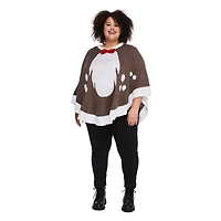 George Women's Plus Plaid Holiday Poncho, Sizes 1X-4X