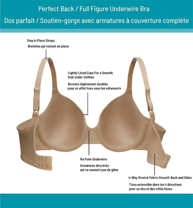 Radiant by Vanity Fair – Women’s Full Figure Lightly Lined Smoothing Underwire Bra, Sizes 40C 42DDD