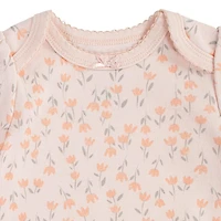 Huggies® Baby Girls' Layette Short Sleeve Organic Cotton 3-Pack Bodysuits