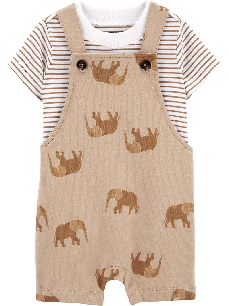 Carter's Child of Mine IB Shortall Set - Tan Elephant