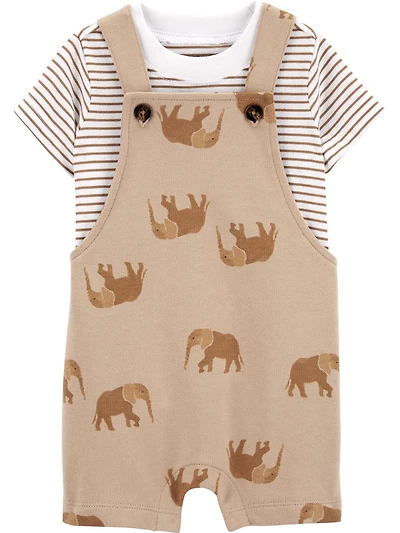 Carter's Child of Mine IB Shortall Set - Tan Elephant