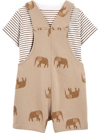 Carter's Child of Mine IB Shortall Set - Tan Elephant