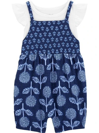 Carter's Child of Mine Barboteuse à fleurs bleue pour bébé fille, 0/3-24 mois