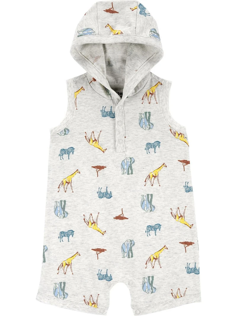 Carter's Child of Mine Baby Boy Safari Hooded Romper, Newborn-24 Months