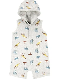 Carter's Child of Mine Baby Boy Safari Hooded Romper, Newborn-24 Months