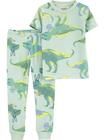 Pyjama 2 pièces TB Child of Mine de Carter's - Lapin dinosaure vert