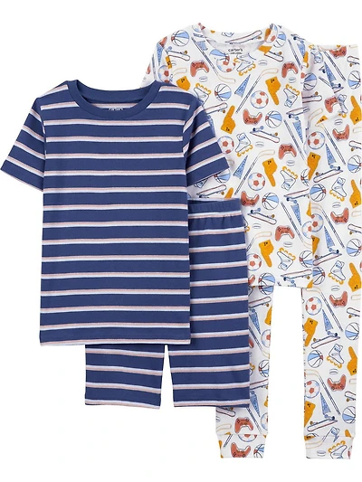 Pyjama 4 pièces Carter's Child of Mine - Sports et rayures