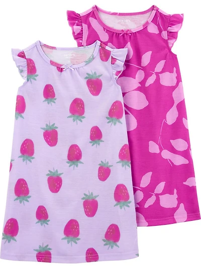 Carter's Child of Mine TG 2pk Gown- Multiberry
