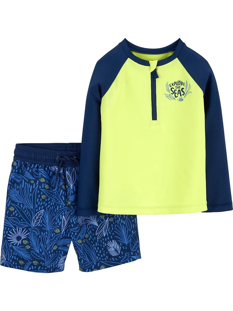 Carter's Child of Mine TB 2pc Swim - Blue Leaf