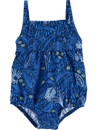 Carter's Child of Mine IG 1pc Swim - Blue Leaf