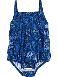 Carter's Child of Mine IG 1pc Swim - Blue Leaf