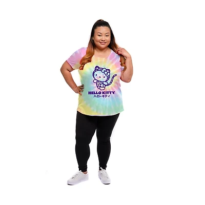 T-shirt à manches courtes Hello Kitty Kitty Outline pour femme