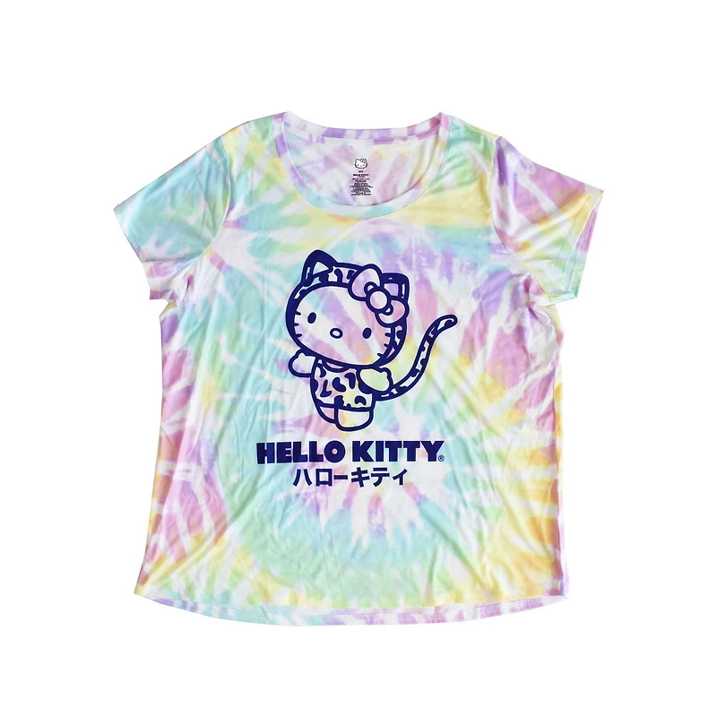 T-shirt à manches courtes Hello Kitty Kitty Outline pour femme